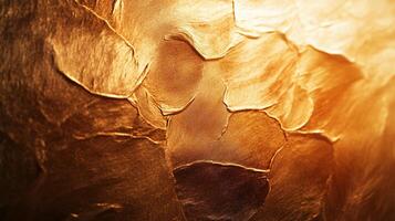 Gold leafy texture with a warm, golden hue. The texture is rough and uneven, giving it a natural, organic feel. Scene is serene and calming photo