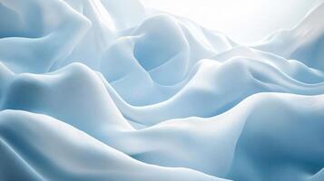 Blue and white image of a sheet of fabric with a pattern of waves. The image has a dreamy, ethereal quality to it, as if it were a painting or a photograph photo