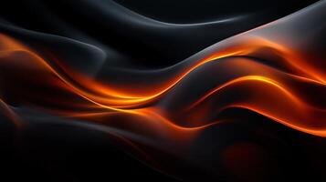 Black and orange wave with a lot of texture. The orange color is very bright and stands out against the black background. The texture of the wave adds depth and interest to the image photo