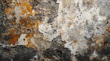 Wall with a lot of cracks and peeling paint. The wall is covered in dirt and has a lot of rust photo
