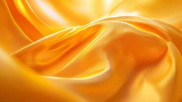 Yellow fabric with a wave pattern. The fabric is very soft and looks like it's made of silk photo