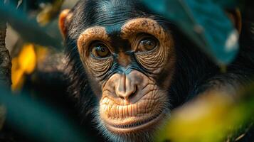 Baby monkey with a big smile on its face. The monkey is looking at the camera. The image has a happy and playful mood photo