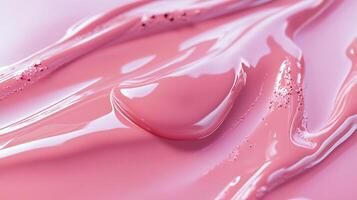 Pink liquid with a shiny, glossy surface. The liquid is in the shape of a heart photo