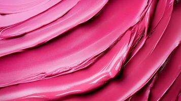 Close up of a pink lip gloss with a very smooth texture. The lip gloss is applied in a way that it looks like it's melting or dripping, creating a very artistic and unique effect photo