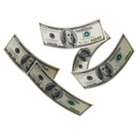 Floating 100 Dollar Banknotes Transparent and High Resolution png