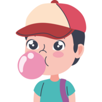 cute boy chewing gum png