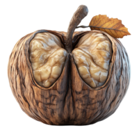 Close-Up of Split Walnut Shell with Nut Inside png