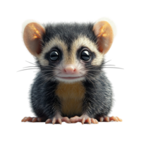 Cute Little Mouse with Big Eyes on Transparent Background png