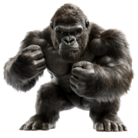 muscolare gorilla con determinato espressione nel un' potente posa png