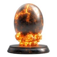 Exploding Planet Illustration with Fiery Effect png
