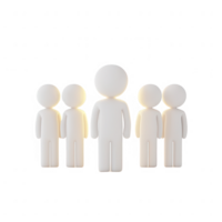 Group of simplified figures representing teamwork and collaboration concept. png