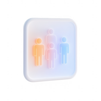 Modern icon symbolizing people in a digital world with soft gradient colors. png