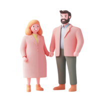 Stylized couple holding hands, showcasing unity and connection in modern art. png