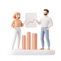 Two people analyzing growth data with graphs in a modern business setting. png