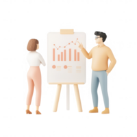 Two professionals discussing data analysis in a modern office setting. png