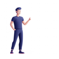 A cheerful man standing and gesturing positively with a friendly expression. png