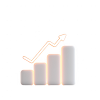 A modern graphic representation of growth with increasing bars and an upward arrow. png