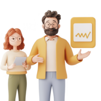 Two professionals discussing data insights in a modern office setting. png