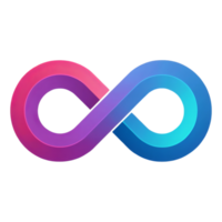 infinity loop symbol with gradient colors, representing continuity and endless possibilities. vibrant hues create modern and dynamic visual appeal png
