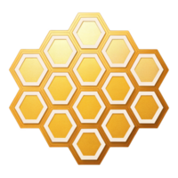Honeycomb pattern with hexagonal shapes in golden hues, creating visually appealing design. This geometric arrangement evokes sense of nature and harmony png