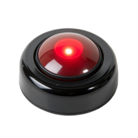 glossy black button icon featuring glowing red light, perfect for signaling or alerting. This design adds modern touch to any interface or device png