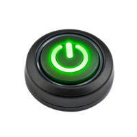 glowing green power button symbolizing technology and control, ideal for devices and electronics. This icon represents functionality and user interaction in modern gadgets png