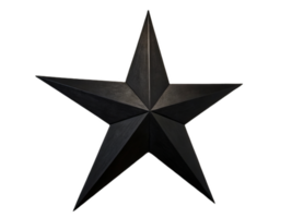 minimalist black star icon with sharp edges, perfect for modern design. This geometric star shape adds stylish touch to any decor or graphic project png