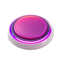 3D rendered circular button with pulsating light effect, featuring smooth surface and vibrant colors. This modern design adds futuristic touch to any setting png