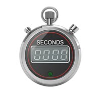 sleek digital stopwatch displaying time in seconds, perfect for timing events and workouts. Its modern design and clear display make it easy to read and use png