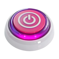 3D rendered circular button with pulsating light effect, featuring power symbol in center. vibrant colors create engaging visual appeal png
