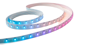 sleek LED light strip featuring vibrant gradient colors, perfect for enhancing ambiance in any space. Its flexible design allows for creative installations png
