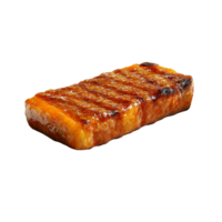A la parrilla bife, de cerca vista, demostración parrilla marcas y lustroso superficie. png