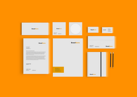 Front Stationary Mockup Template Folder and Notebook psd