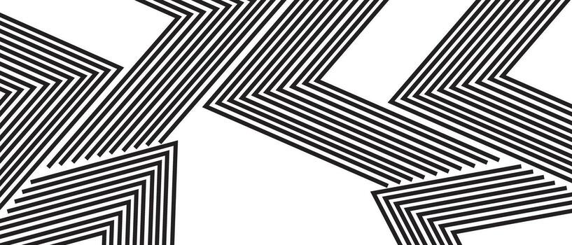 Geometric black line pattern abstract background vector