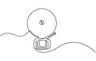 Bell icon continuous line drawing vector
