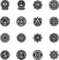 Set of Glyph Style Faith Symbol Icons vector