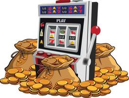 Burlap sack overflowing with gold coins representing wealth and treasure vector