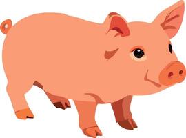 A cartoon pig standing on a white background vector