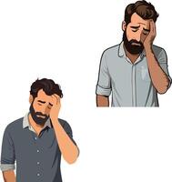 Man with beard and beard with a beard and a beard vector