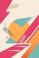 Abstract retro style background with place for text. Light background and bright figures. Trendy geometrical placard vector