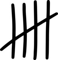 Doodle tally mark count line icon vector