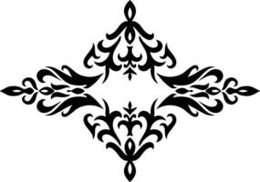 Damask frame border pattern Stencil vector
