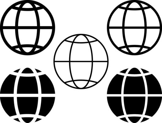 Globe design collection. Logo global eco of ground set icon. World clipart