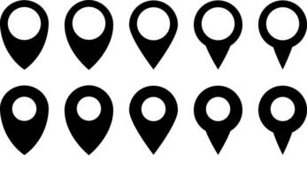 Map pointer set icon isolated. GPS location stencil symbol vector