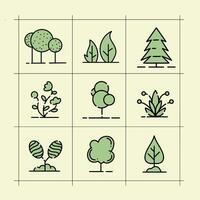 Tree icon pack vector