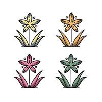 Flower simple with several color vector