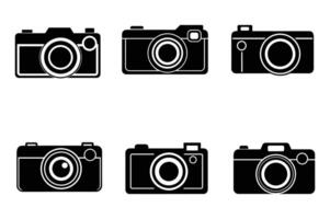 Camera icon set on isolated background vector