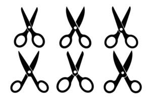 Black open scissors for business vector