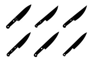 Knife set with flat and solid color design vector