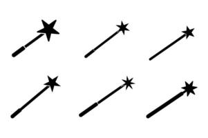 Contour magic wand stick to wizard object vector